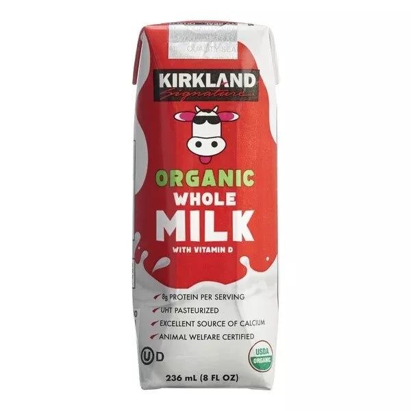 Kirkland Signature Organic Whole Milk, 1 Carton 8 fl oz