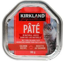 Kirkland Signature Pate Cat Food Salmon Recipe, 1 Tray 3.5 oz