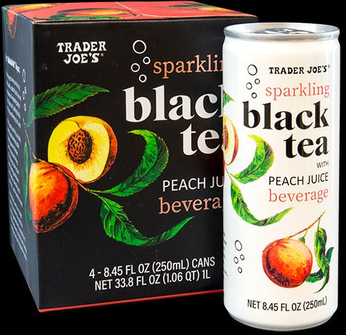 Sparkling Black Tea with Peach Juice Beverage