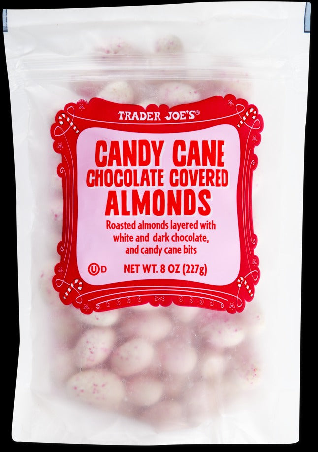 Candy Cane Chocolate Covered Almonds