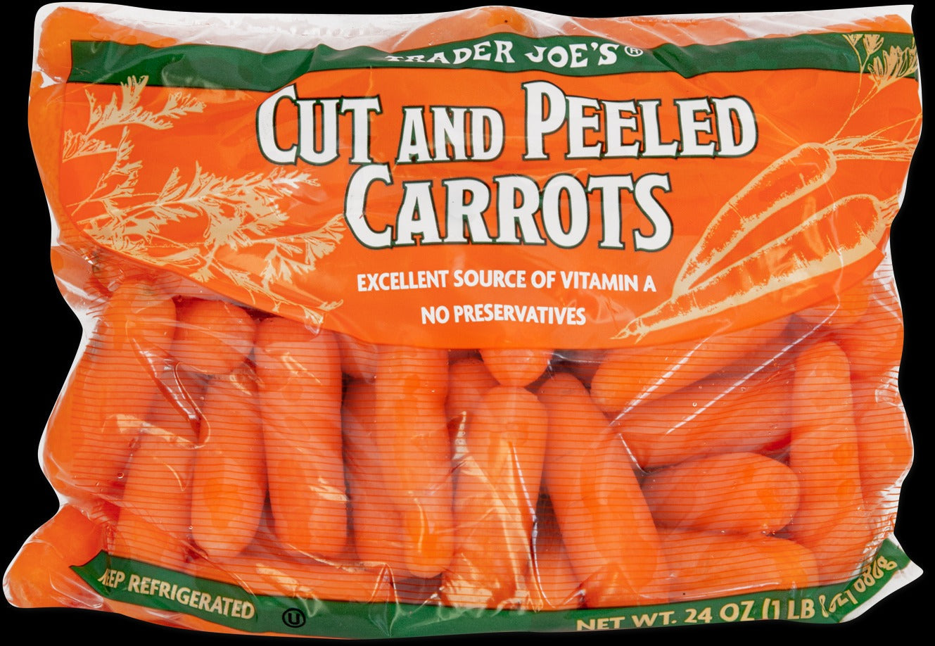 Cut and Peeled Carrots