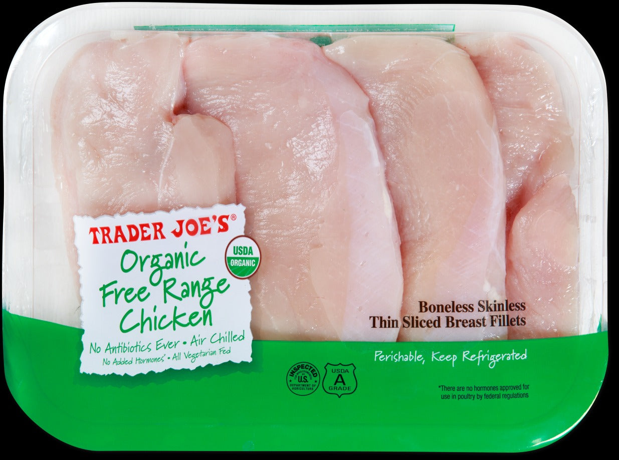 Organic Free Range Boneless Skinless Thin Sliced Chicken Breast Fillets