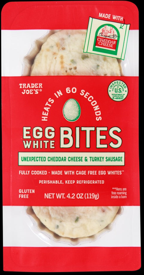 Unexpected Cheddar Cheese & Turkey Sausage Egg White Bites