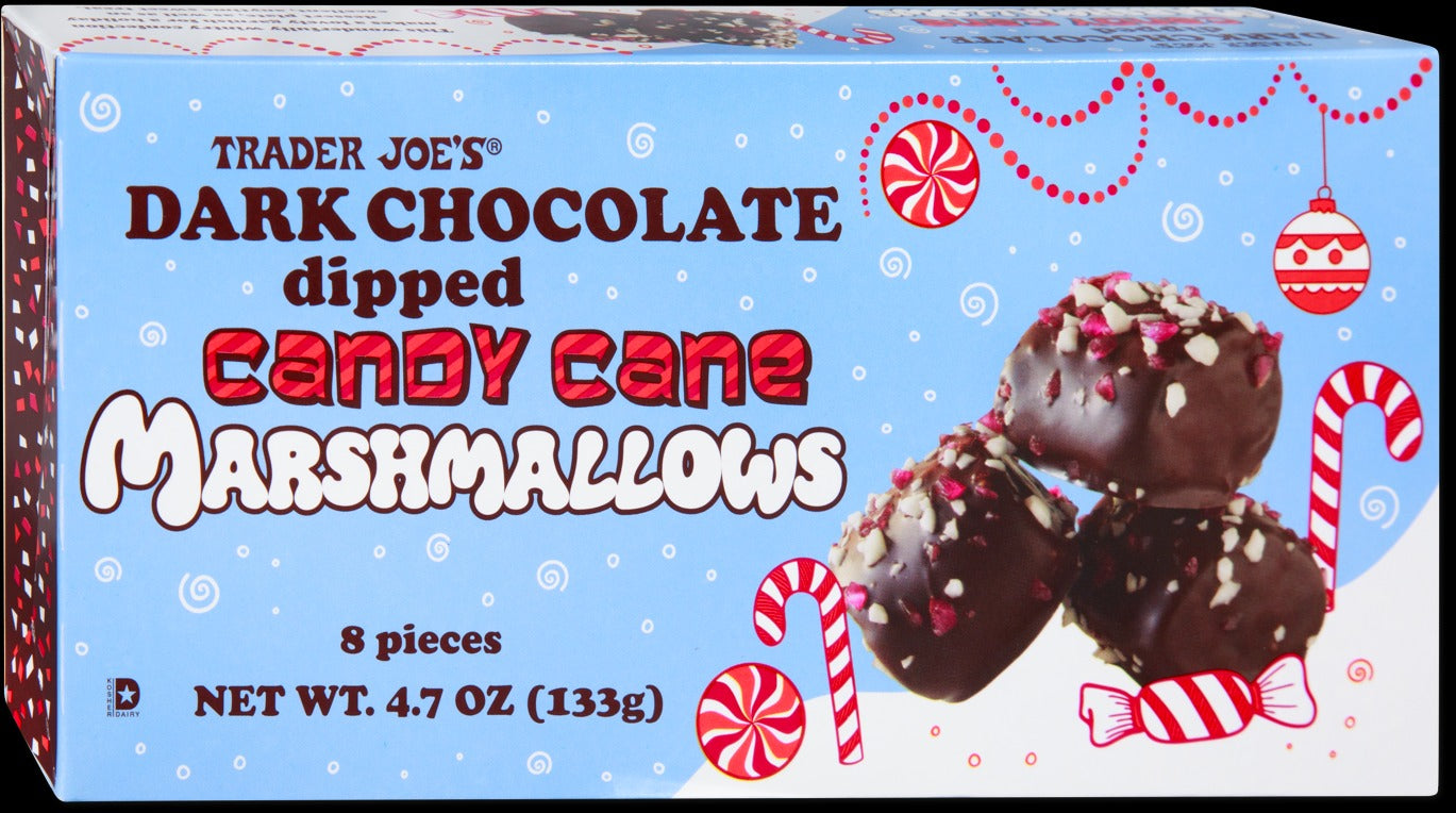 Dark Chocolate Dipped Candy Cane Marshmallows