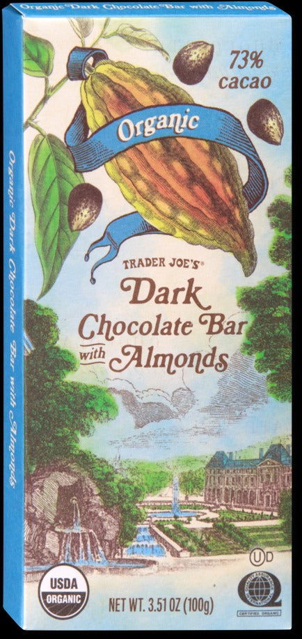 Organic Dark Chocolate Bar with Almonds