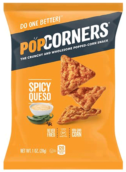 PopCorners Popped Corn Snacks, Spicy Queso, 1 Pack, 1 oz