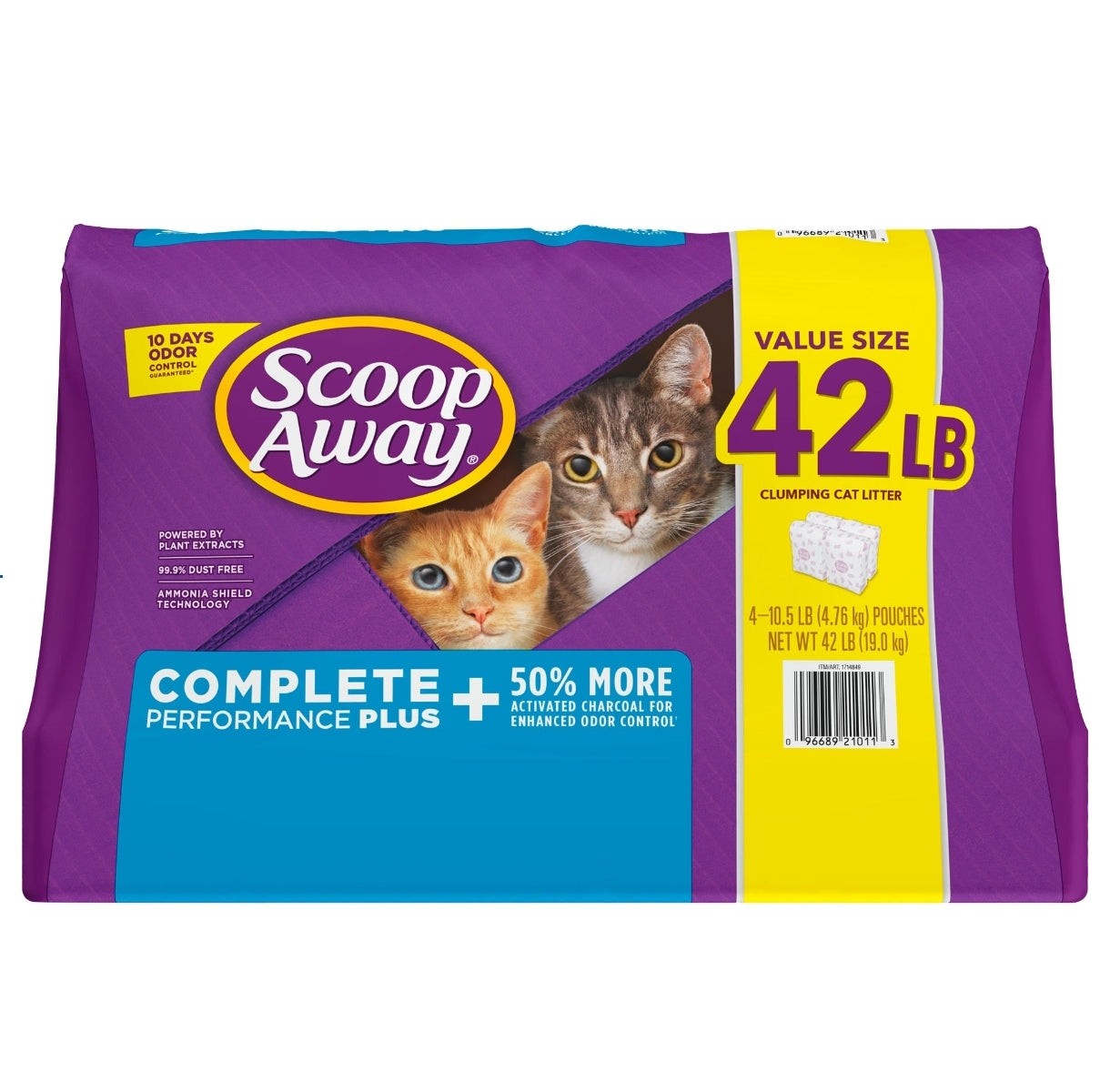 Scoop Away Complete Performance Plus, Clumping Cat Litter, Fresh Scent, 10.5 lbs, 4-count