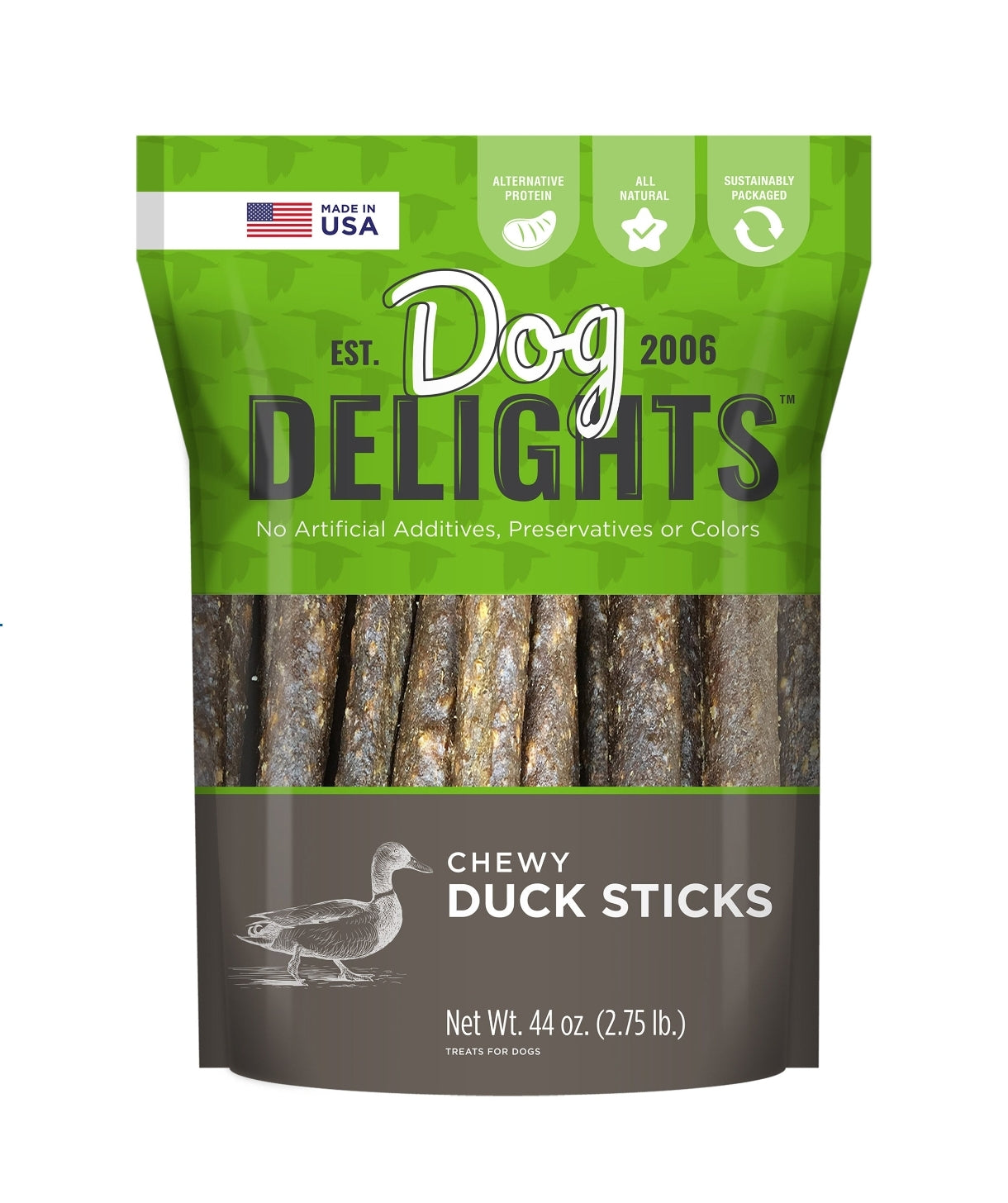 Dog Delights Chewy Duck Sticks, 44 oz