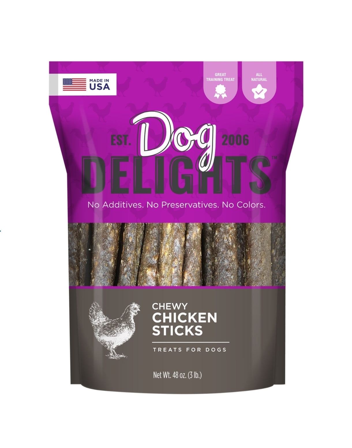 Dog Delights Chewy Chicken Sticks, 48 oz