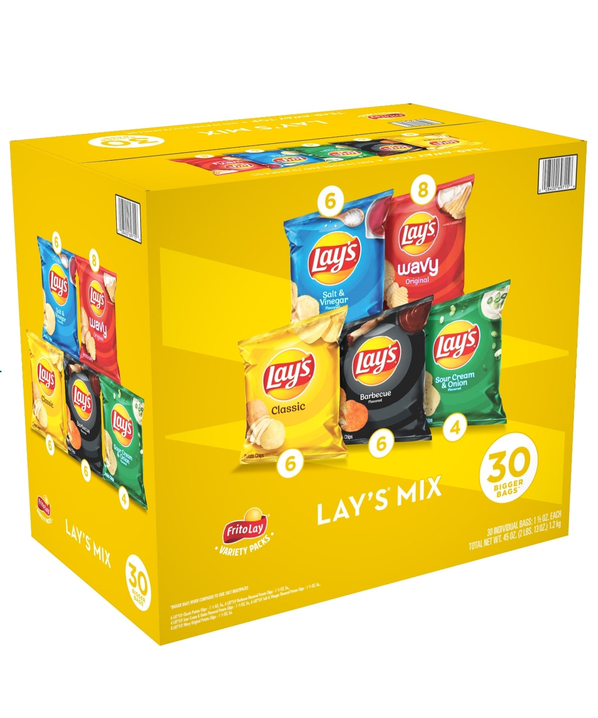 Frito Lay Lay’s Mix, Variety Pack, 1.5 oz, 30-count