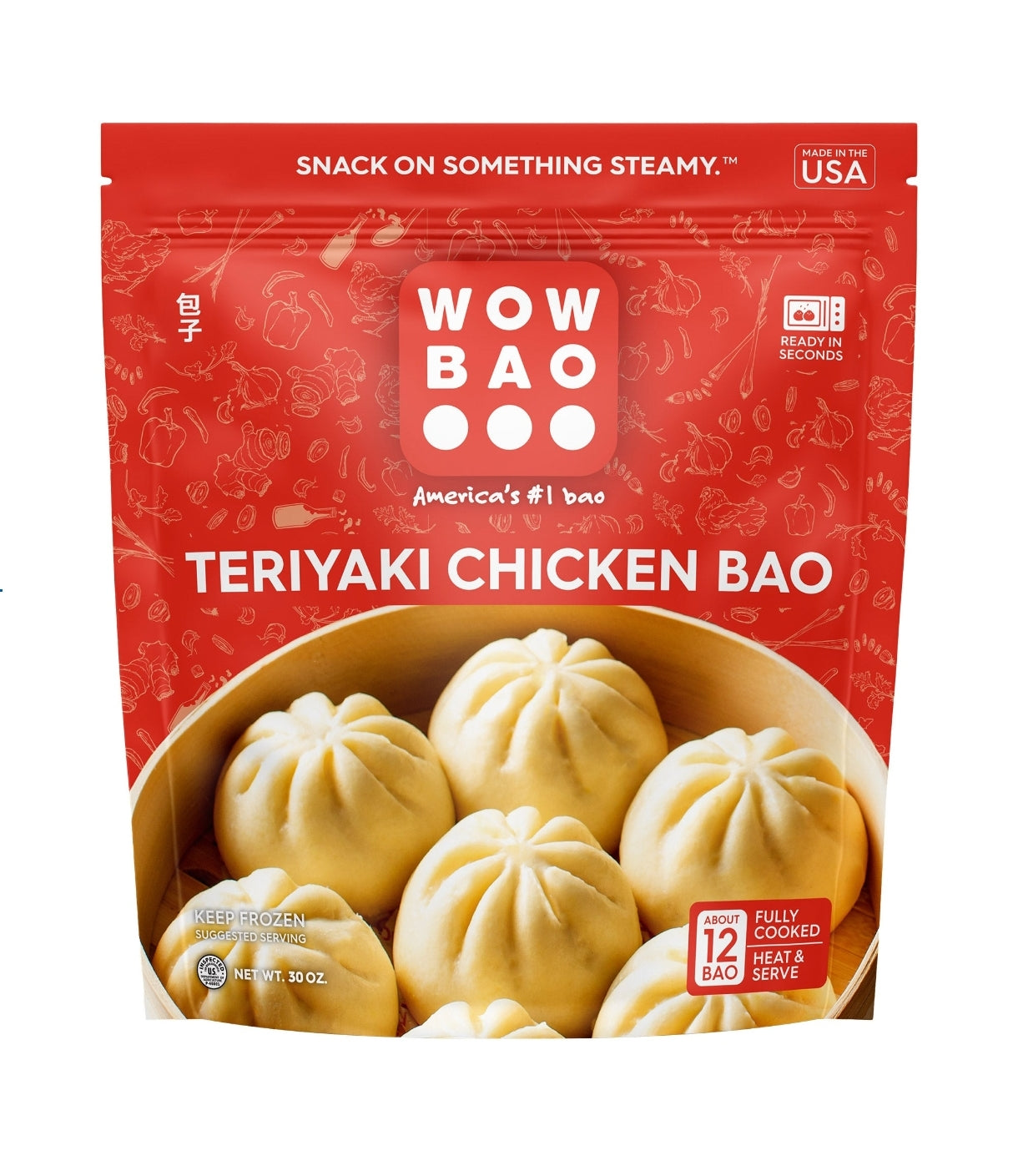 Wow Bao Teriyaki Chicken Bao, 30 oz