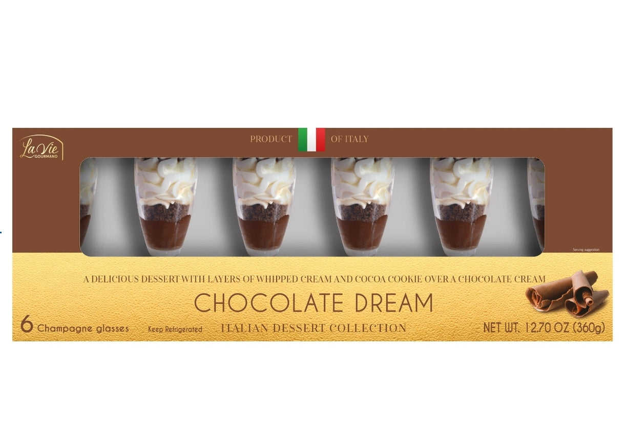 Dolce Mia Chocolate Cream, Italian Dessert Collection, 12.7 oz, 6-count