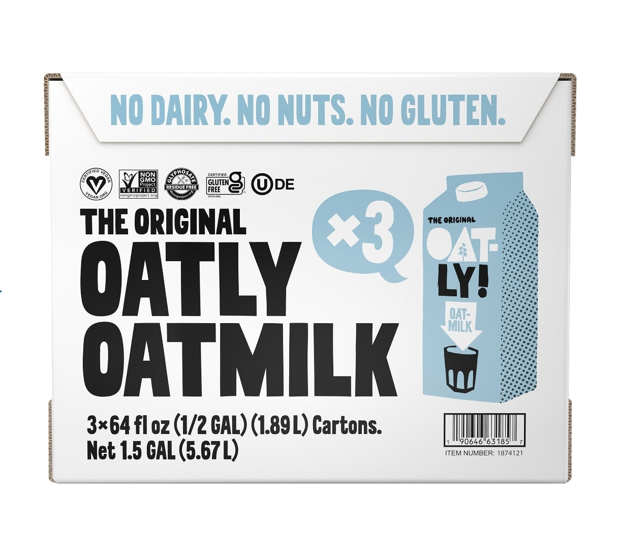 Oatly Original Oat Milk, 64 oz, 3-count