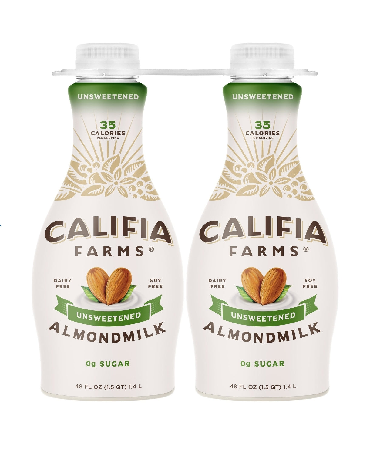 Califia Farms Unsweetened Almondmilk, 48 fl oz, 2-count