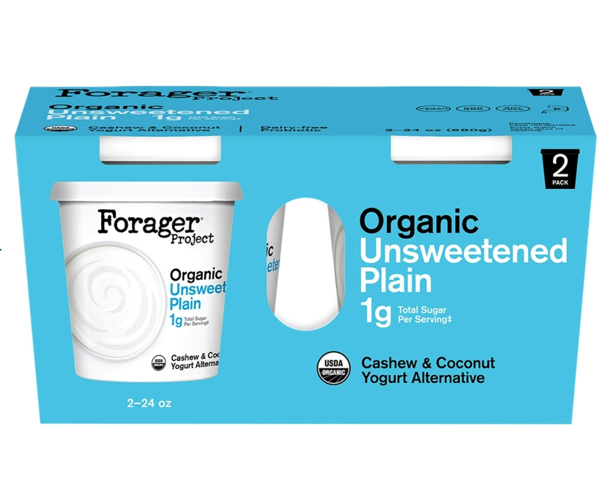 Forager Organic Dairy Free Cashewgurt, 24 oz, 2-count
