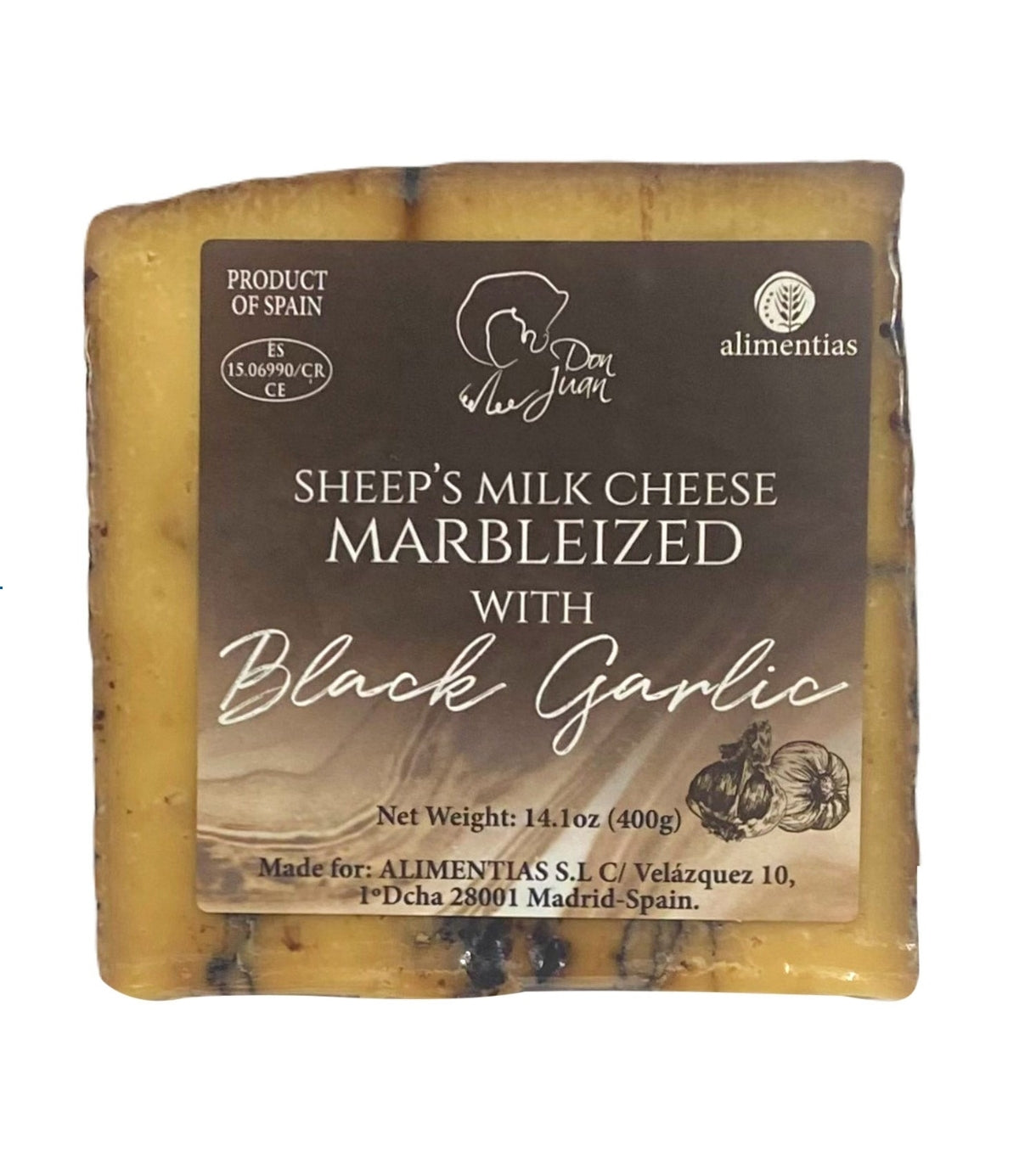 Don Juan Aged Marbleized Cheese with Black Garlic, Spain, 14.1 oz