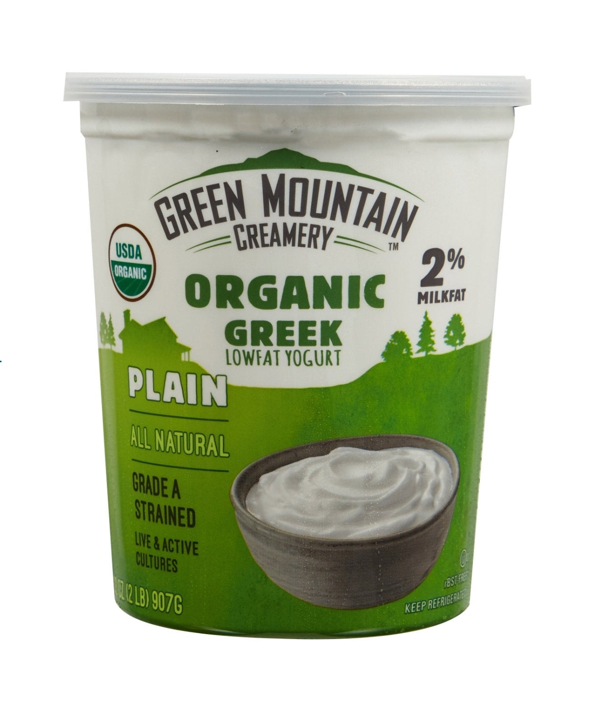 Green Mountain Creamery 2% Plain Organic Greek Yogurt, 2 lbs