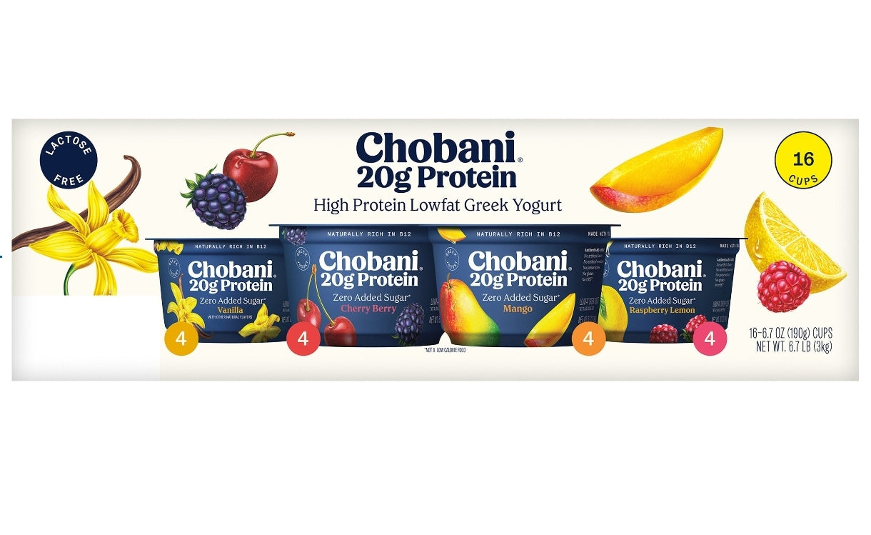 Chobani Protein Lowfat Greek Yogurt, 6.7 oz, 16-count