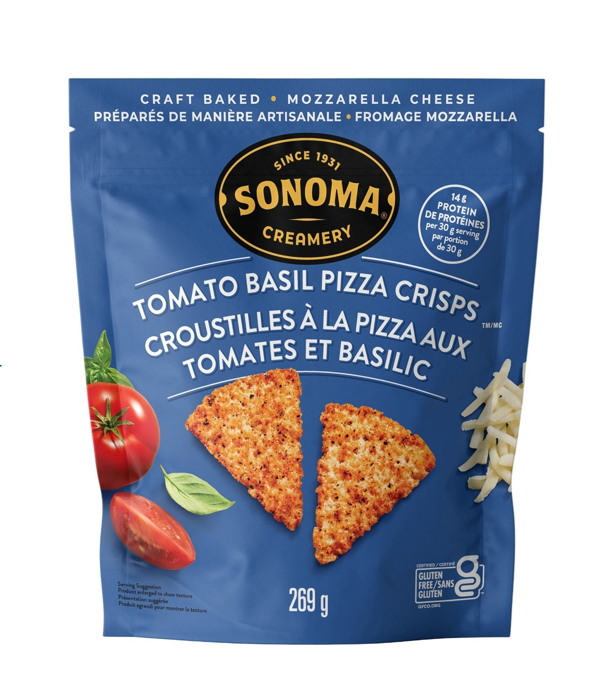 Sonoma Creamery Tomato Basil Pizza Crisps, 9.5 oz
