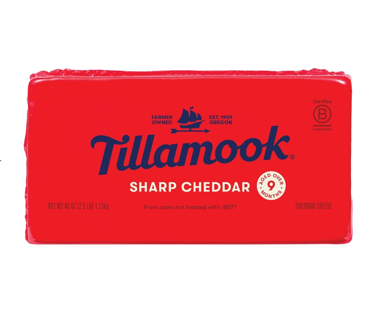 Tillamook Sharp Cheddar Cheese, 2.5 lbs
