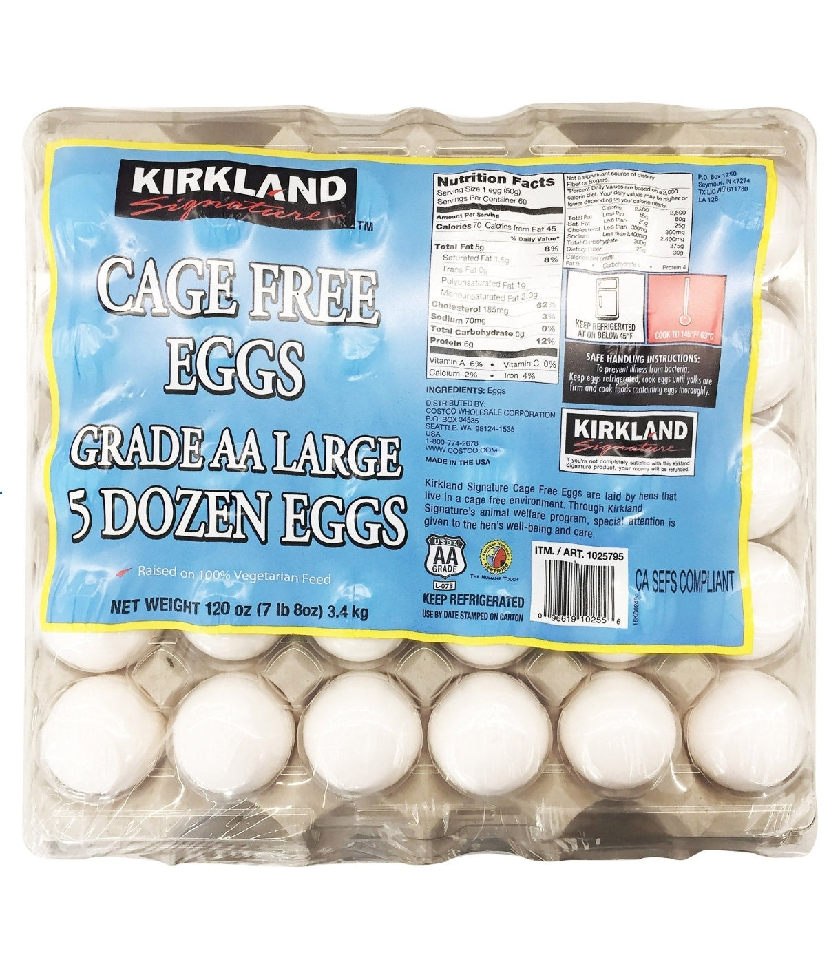 Kirkland Signature Eggs, Large, 5 dozen-count