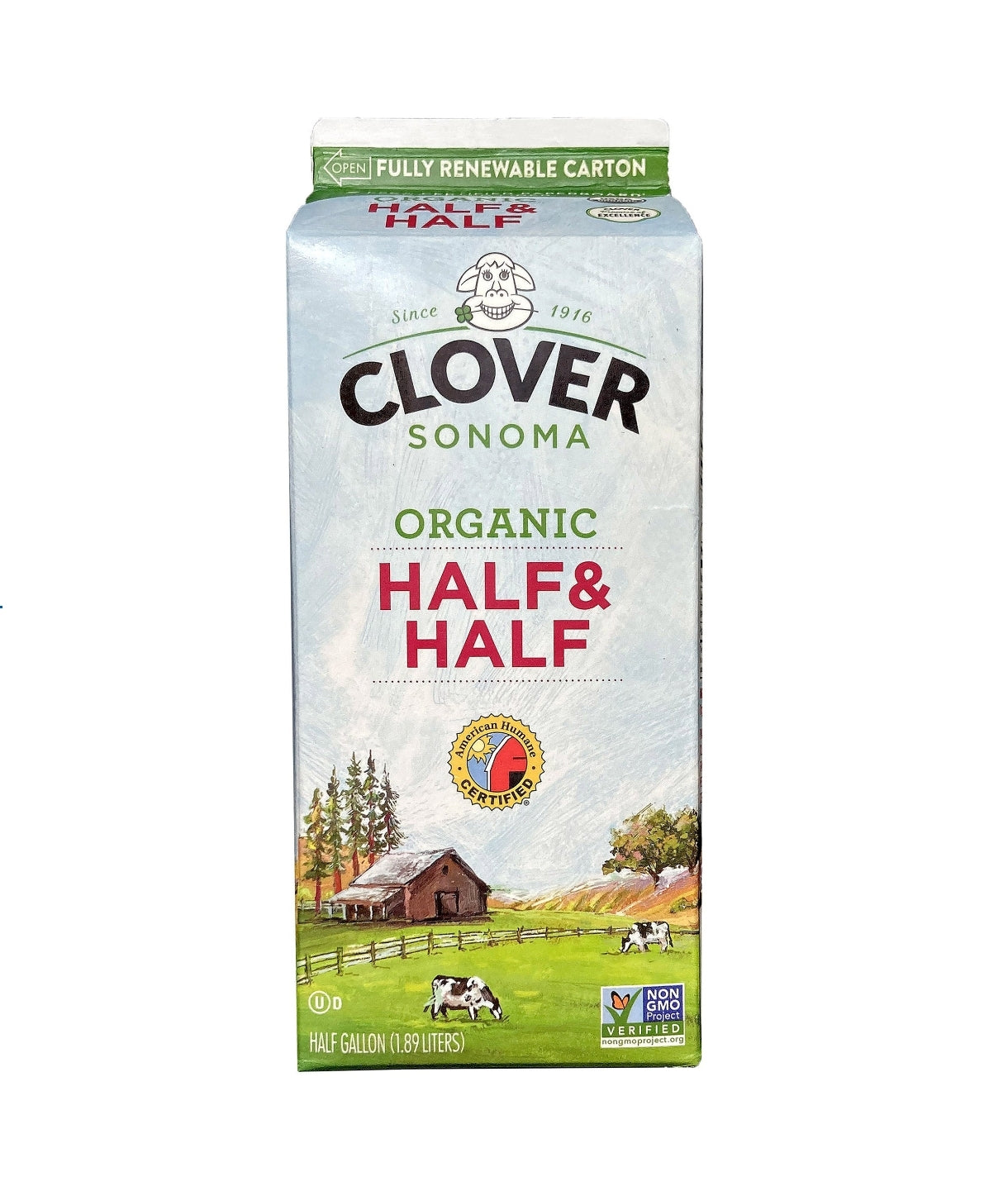 Clover Organic Half and Half , 64 fl oz