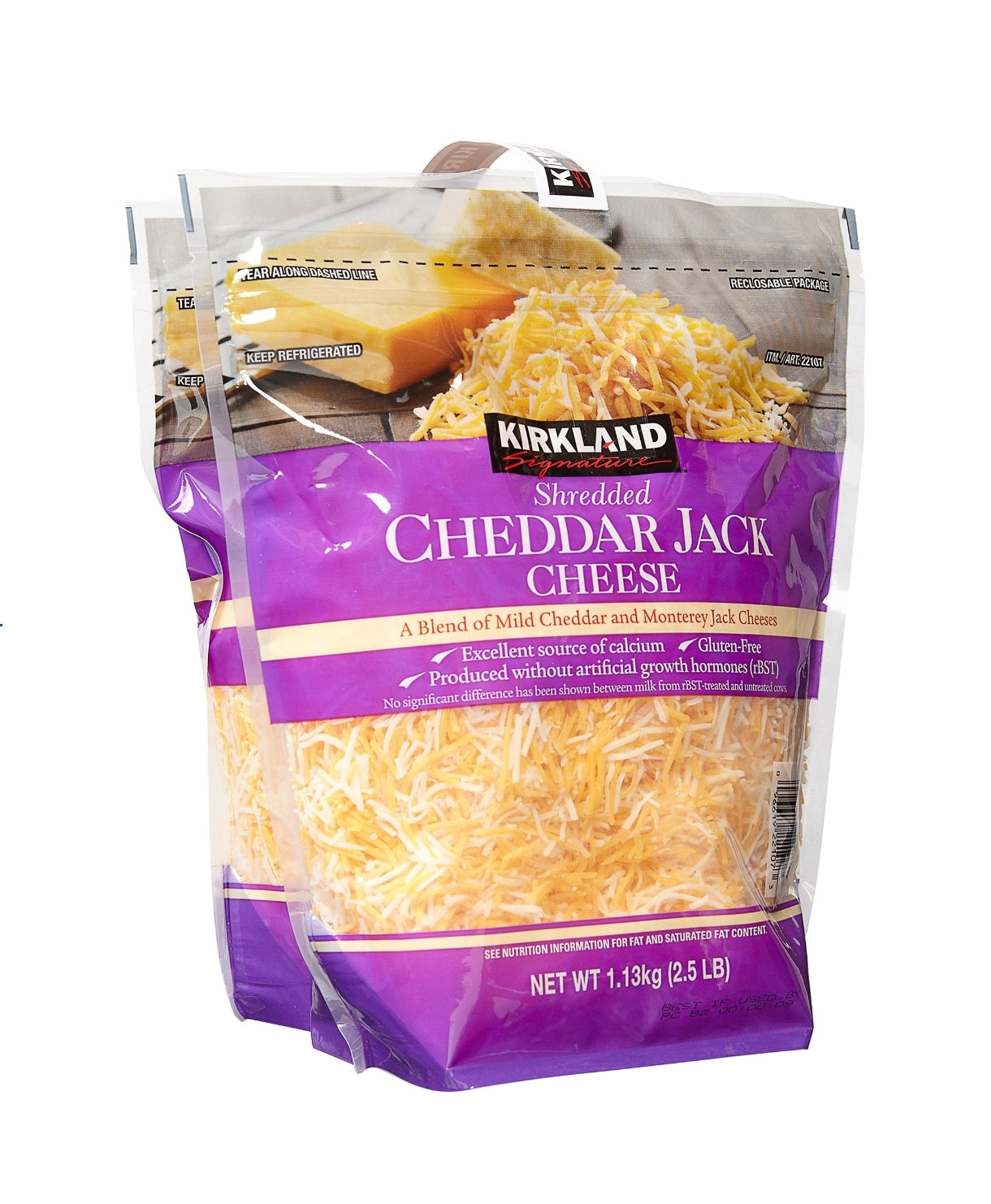 Kirkland Signature Cheddar Jack Cheese, 2.5 lbs, 2-count