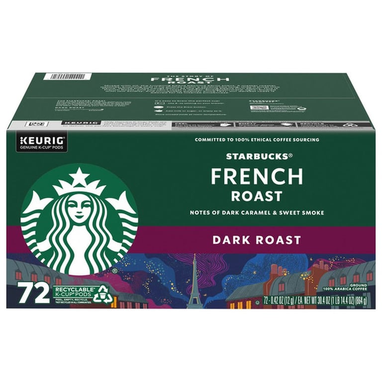 Starbucks French Roast Coffee, Dark, Keurig K-Cup Pods, 72 count