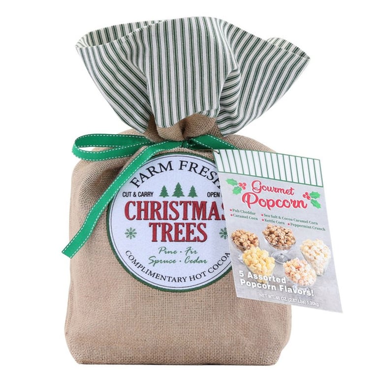 Burlap Popcorn Gift Bag, 46 oz, Assorted Colors