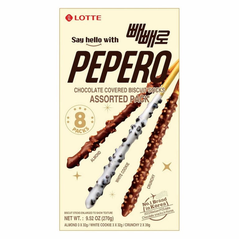 Pepero Variety Pack Biscuit Sticks, 9.52 oz, 8-count