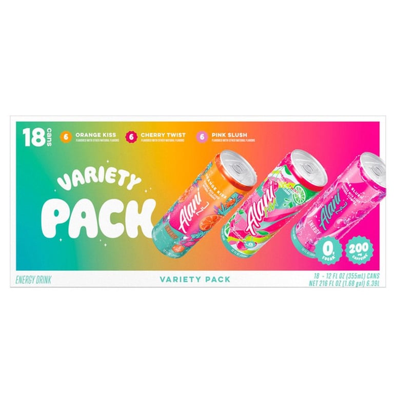 Alani Nu Energy Drink Variety Pack 12 ounces each , 18 pack