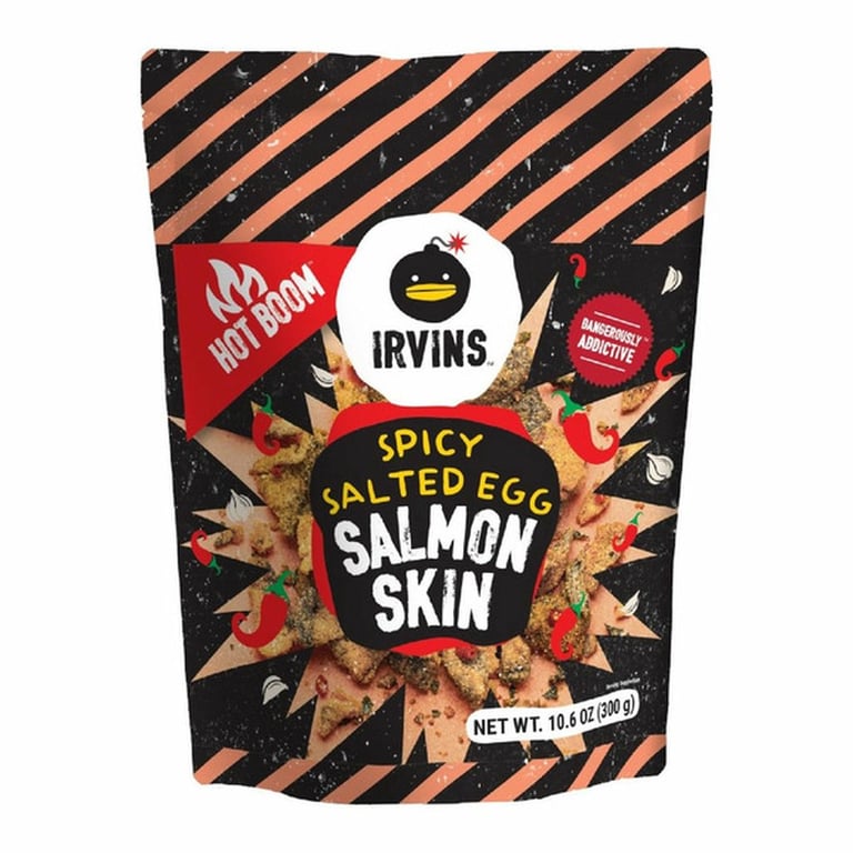Irvins Spicy Salted Egg Salmon Skin, 10.6 oz