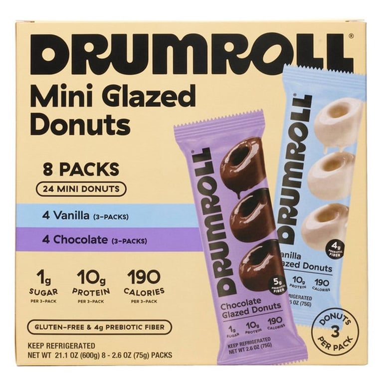 Drumroll 10G protein Donuts 8-count , 2.64 ounces EA