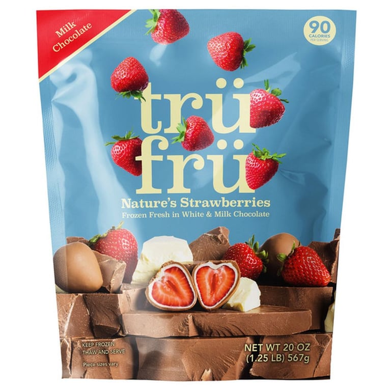 Tru Fru Frozen White & Milk Chocolate Strawberries, 20 oz
