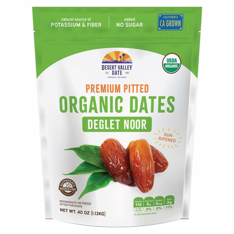 Desert Valley Date Organic Deglet Noor Pitted Dates, 40 oz