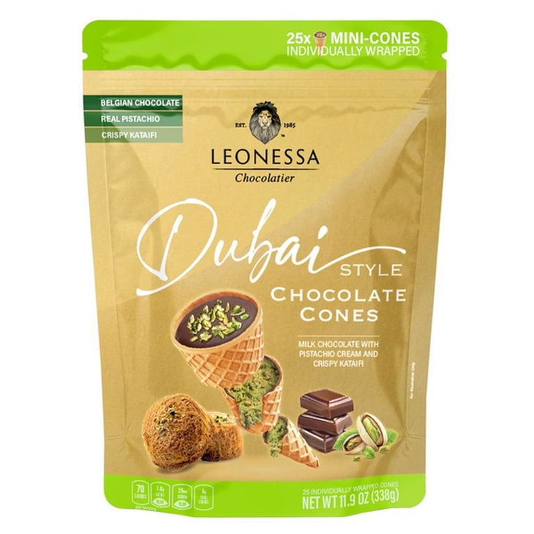 Leonessa Chocolatier Dubai Style Chocolate Cones, 11.9 oz