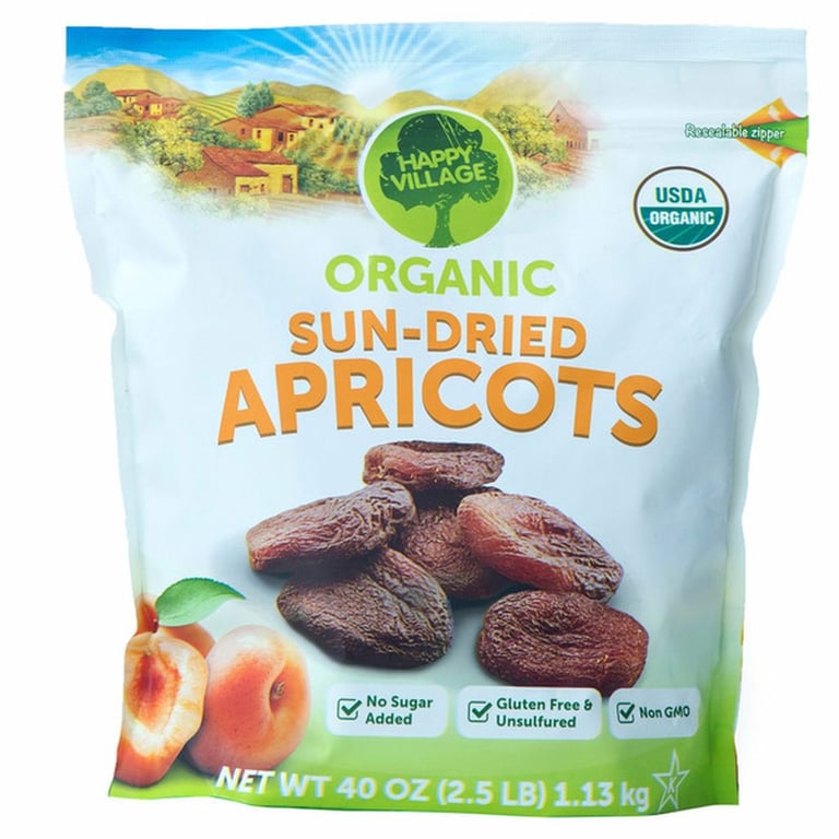 Organic Happy Village Dried Apricots 40 ounces