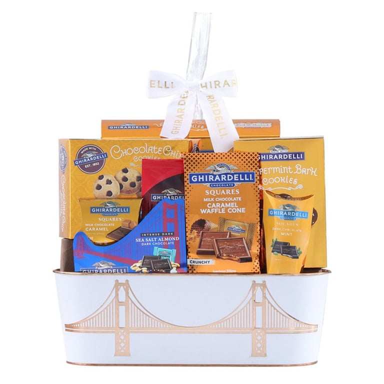 Ghirardelli Bridge Gift Tin Basket, 26.92 oz, Assorted Colors