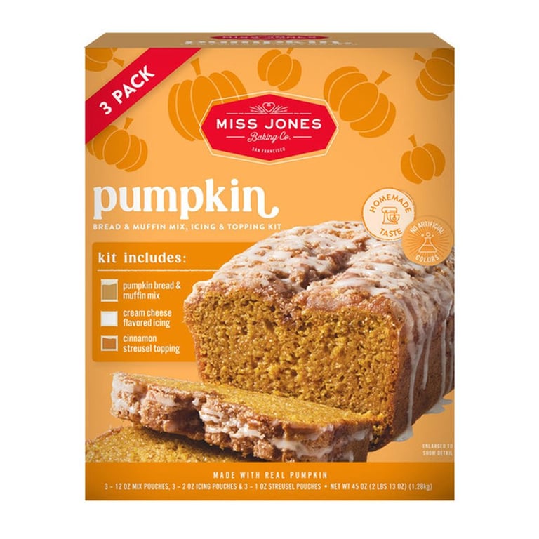 Miss Jones Organic Pumpkin Bread Mix, 15 oz, 3-count