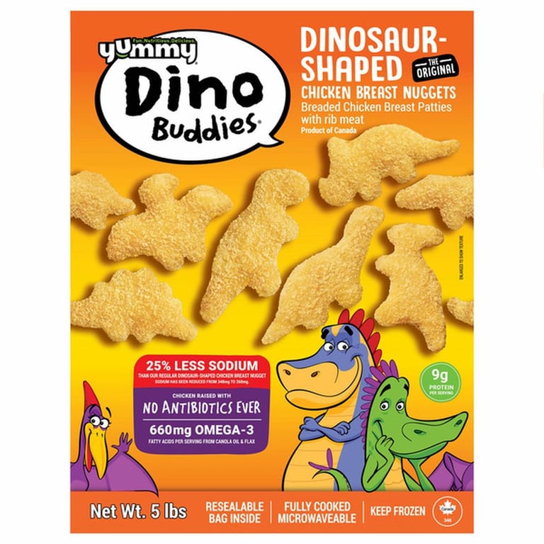 Yummy Dino Buddies Dinosaur Chicken Breast Nuggets, 5 lbs