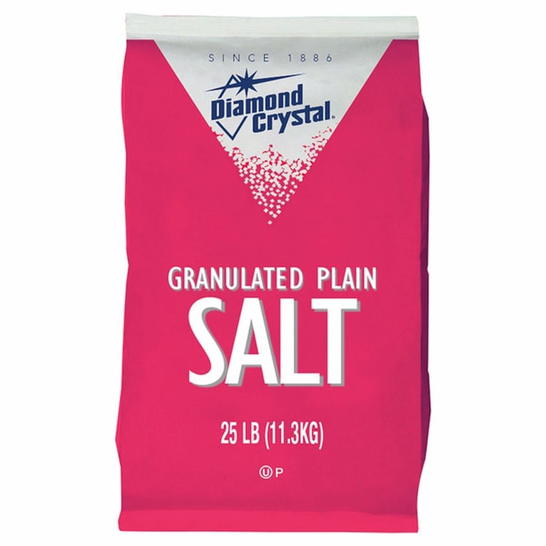 Diamond Crystal Granulated Plain Salt, 25 lbs