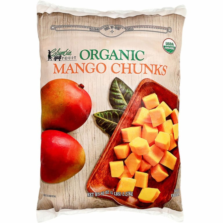 Columbia Fruit Organic Mango Chunks, 80 oz