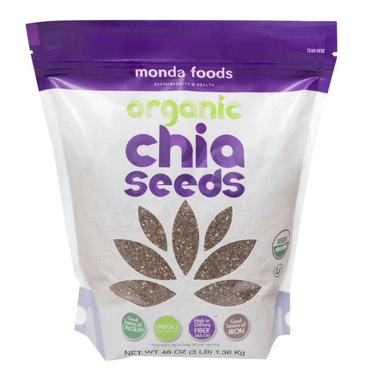 Monda Foods Organic Chia Seeds, 48 oz