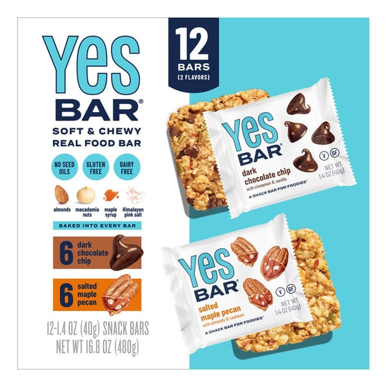Yes Soft & Chewy Bar Variety Pack, 1.4 oz, 12 count