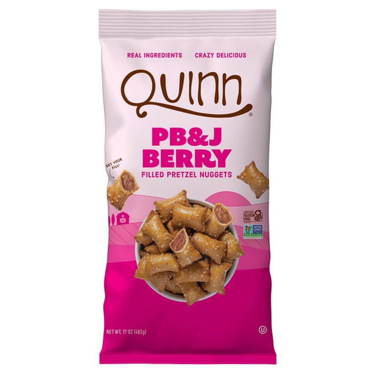 Quinn PB&J Berry Filled Pretzel Nuggets, 17 oz