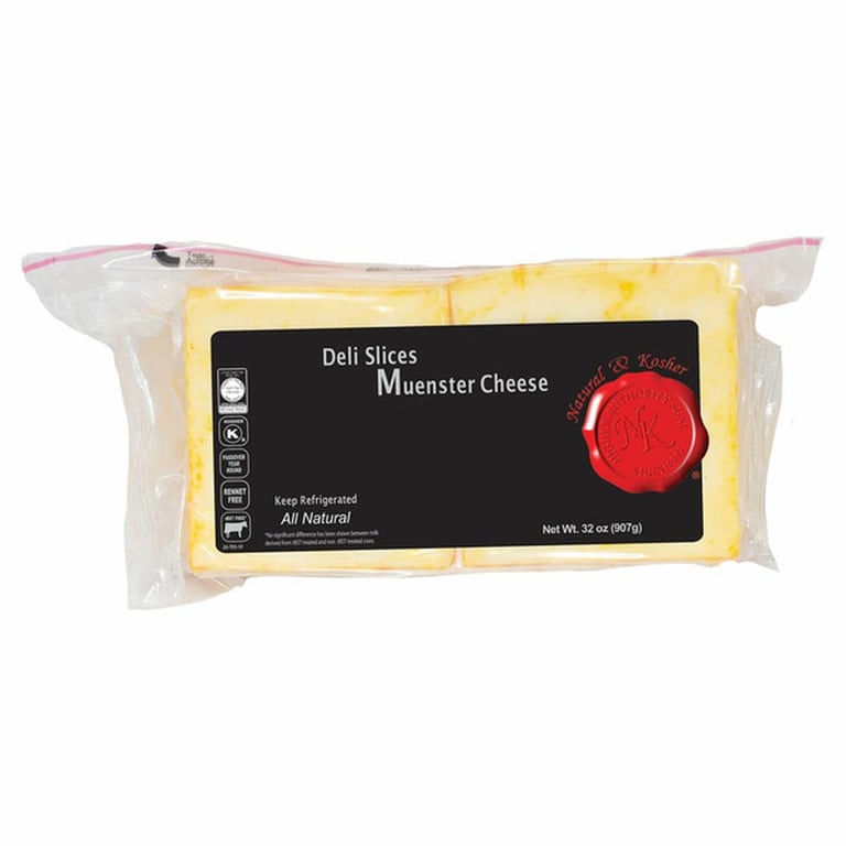 Natural & Kosher Muenster Cheese, Deli Slices, 32 oz