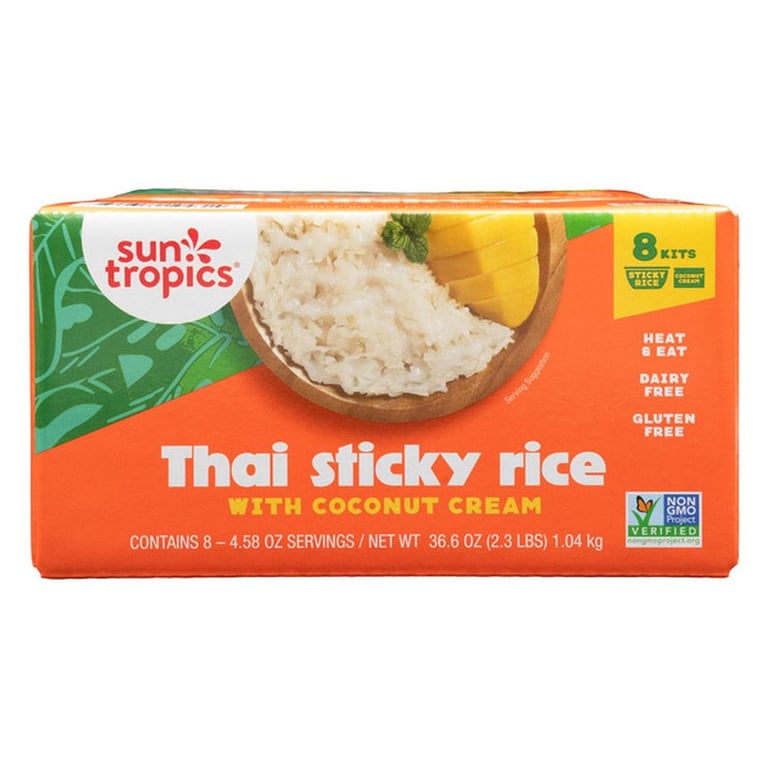Sun Tropics Thai Sticky Rice with Coconut Cream, 4.58 oz, 8-count