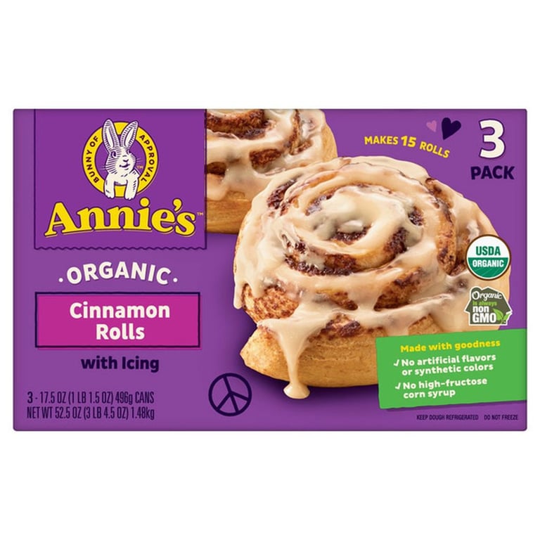 Annie's Organic Cinnamon Rolls, 17.5 oz, 3-count