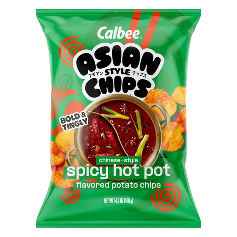 Calbee Asian Style Chinese-Style Spicy Hot Pot Potato Chips, 14.8 oz