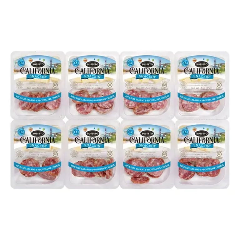 Busseto California Snackin' Bite Size Salami & Provolone Cheese, 8-count